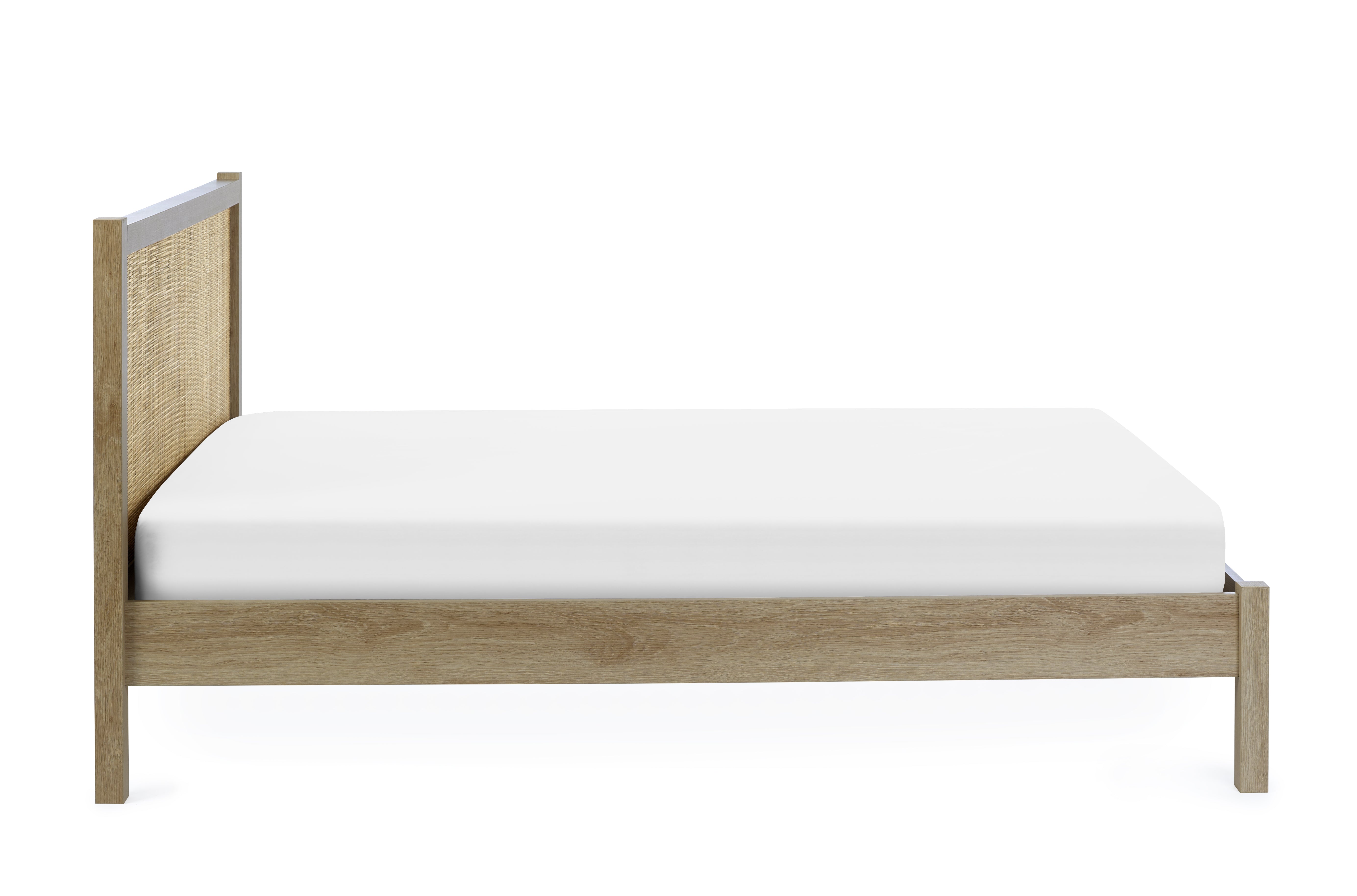 Clermont Oak Wood & Rattan Rattan King Bed
